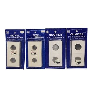 Coin Mounts Protectors 2X2” 80 total Nickles Dimes Quarters 20 to a pack NIP